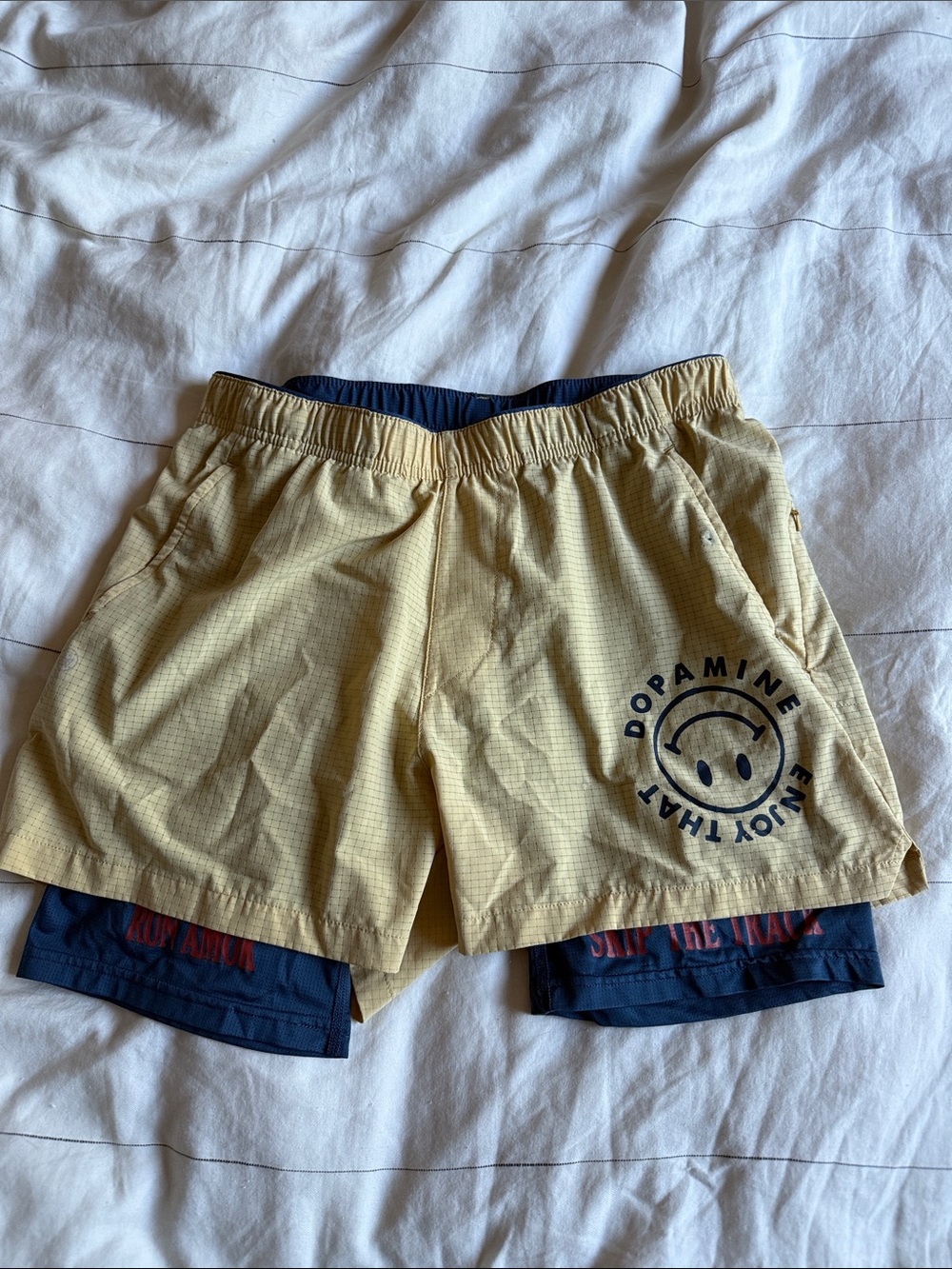 Roark Dopamine Graphic Two-in-One Men’s Yellow Shorts